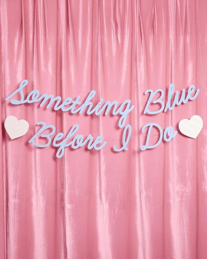 xo, Fetti Something Blue Before I Do Banner - Matte Blue | 5.5 Ft. | Bachelorette Decorations, Engagement Party Sign, Proposal Background, Bach Heart Supplies