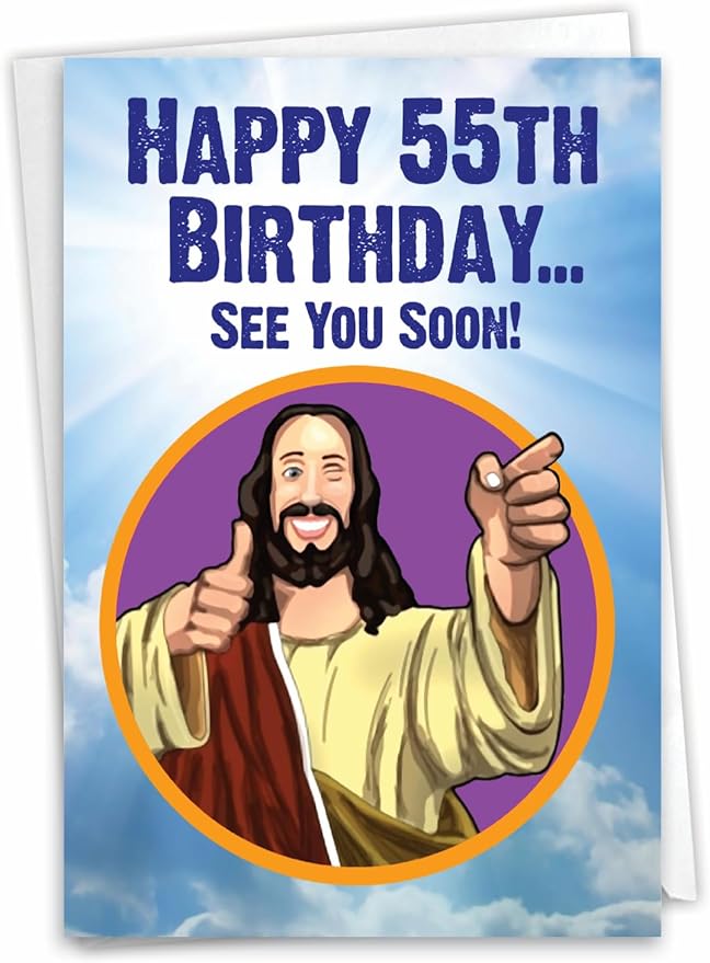 NobleWorks Hilarious 55th Milestone Birthday Greeting Card with 5 x 7 Inch Envelope (1 Card) See You Soon - 55 C10009MBG