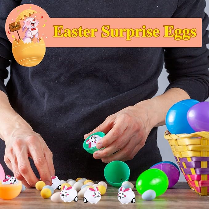30 PCS Easter Rabbit Toy Cars,Rabbit Toys Pull Back Cars,Mini Bunny Toys for Easter Basket Stuffers,Easter Egg Stuffers,Party Favors,Classroom Prizes,Birthday Gifts,Kids,Girls,Boys