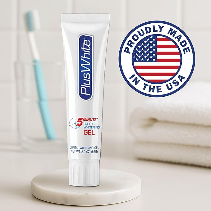 Plus White Speed Whitening Gel - 5 Minute Results - Professional at Home Teeth Whitening w/Dentist Approved Ingredient & Tooth Stain Remover (2 oz)