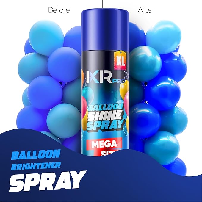 Balloon Shine Spray (16.9 oz) Set Instant High Shine Gloss for Party Balloons Long Lasting Finish for Party Decoration Includes Gloves & Protective Cover