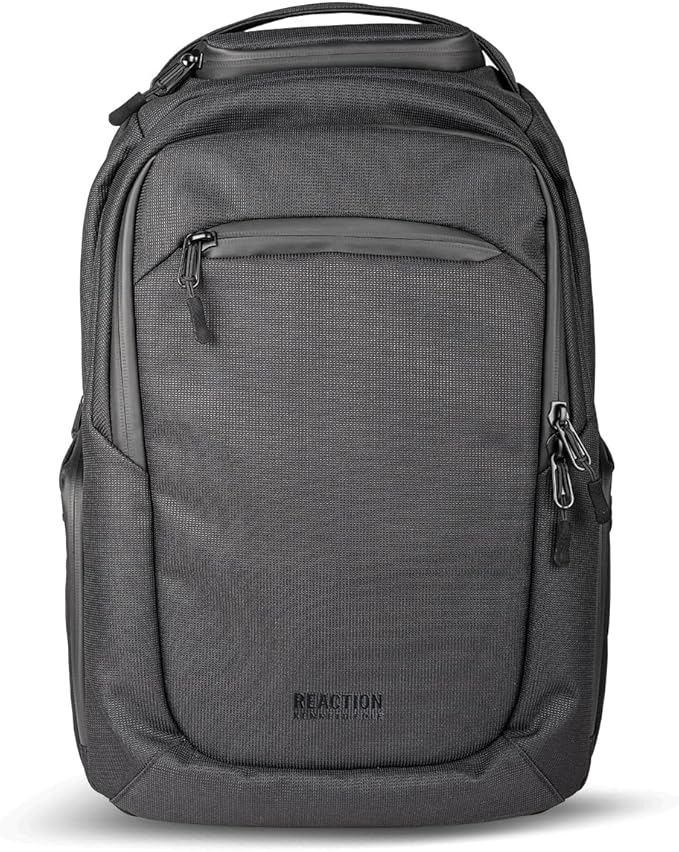 Kenneth Cole REACTION Abrasion-Resistant Parker Laptop Backpack, Black
