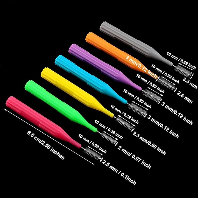 Patelai 100 Pieces Braces Brush for Cleaner Interdental Brush Toothpick Dental Flossing Head Oral Hygiene Flosser Tooth Cleaning Tool (Stylish Colors)