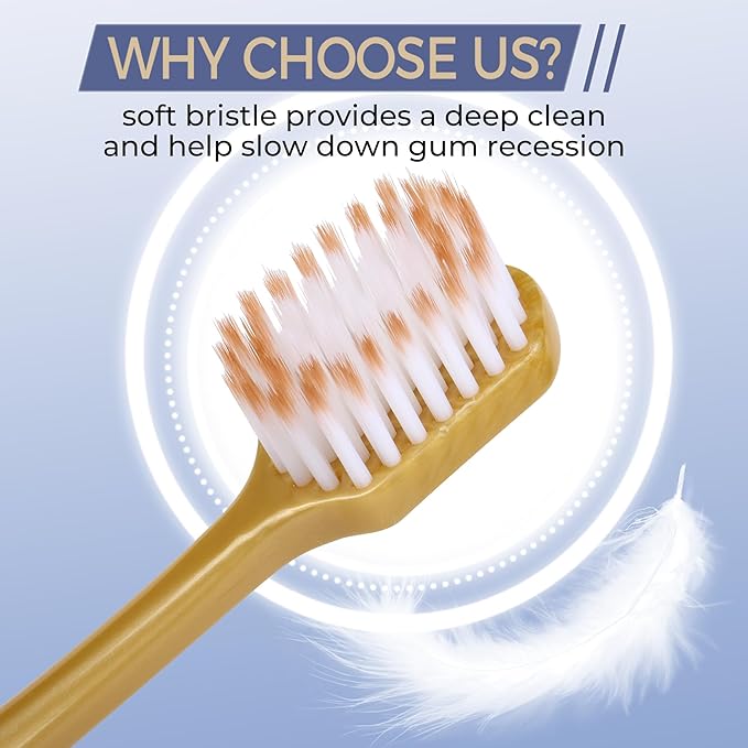 Soft Toothbrushes for Adults, Medium Manual Wider Head Tooth Brush, Good Cleaning Effect for Sensitive Teeth Oral Gum Recession (12 Pack)