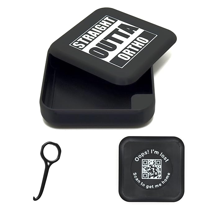 Kasse Invisalign Case by nCase | Aligner & Retainer Case w/QR Code Recovery | Magnetic Twist Open | 3D Printed in the USA | Secure Travel Design | Plus Invisalign Remover Tool | Straight Outta Ortho