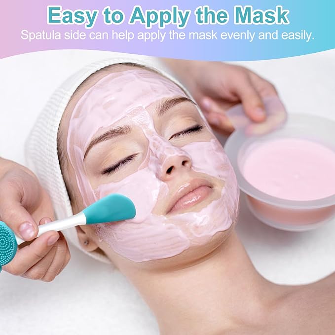 Blue Silicone Face Scrubber Face Mask Brush Exfoliating Lip Brush Cleansing Brush Facial Cleansing/Wash Exfoliator Blackhead Skin Care Tool Makeup Removes Dead & Dry Skin for Women