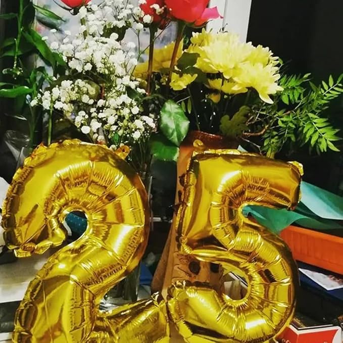 10 Pcs Gold 0-9 Number Mylar Balloons,16 Inch Foil Balloons Mylar Balloons for Party Decorations Party Supplies