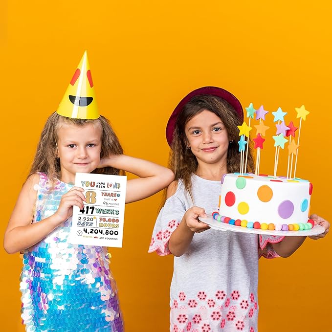 Happy 8th Birthday Card, Cute Eight Years Old Birthday Gift for Son Daughter Grandson Granddaughter, Best 8th Bday Gift Idea for Girls Boys Children, 8st Birthday Gift Card From Dad Mom