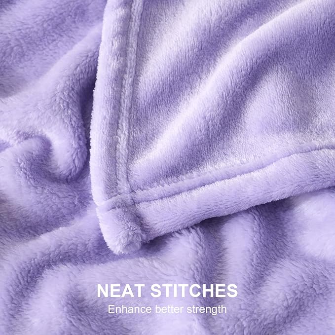 Hansleep Fleece Lilac Twin Blanket, Super Soft Flannel Fuzzy Plush Cozy Blanket for All Seasons, Lilac, Twin 60x80 Inches