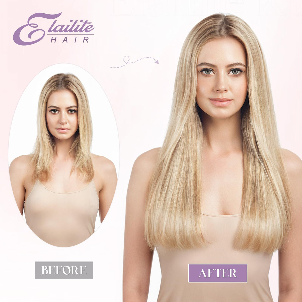 Elailite K Tip Hair Extensions Human Hair Real Remy Hair Medium Brown & Dark Blonde 14 Inch U Tip Ktip Utip Keratin Bond Hot Fusion Pre Bonded Hair Extensions for Women 50G 50Strands