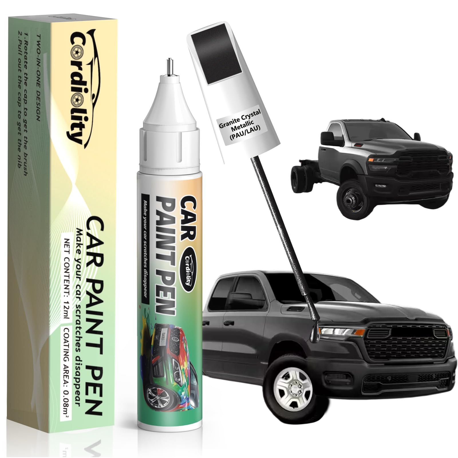 Granite Crystal Metallic(Pau/Lau) Touch Up Paint Pen For Ram,Car Paint Scratch Repair Pen Quick And Easy Fix Auto Paint Scratch