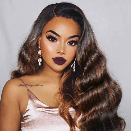 MOMOSHERO Brown Highlight Body Wave Bundles Human Hair 24 In, 12A Soft and Glossy Blonde Balayage Ombre One Bundles 100% Remy Hair Single Ombre Bundle #1b/30 Piano Color Dark Root