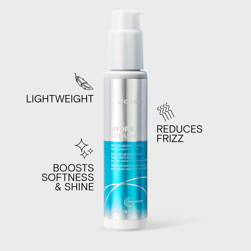 Joico HydraSplash Replenishing Leave-In | For Fine, Medium, Dry Hair | Boost Shine & Softness | Tame Frizz & Hydrate | With Sea Kelp & Coconut Water | 3.38 Fl Oz