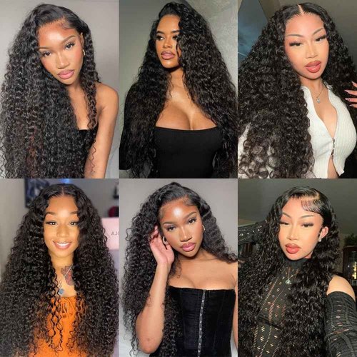 virginess Deep Wave Lace Front Wigs Human Hair Pre Plucked 18 Inch 13x4 Lace Frontal Closure Wig for Black Women Human Hair Glueless Deep Curly Lace Front Wig