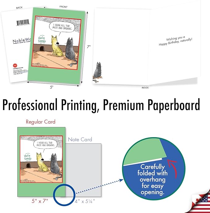 NobleWorks Funny Birthday Greeting Card with 5 x 7 Inch Envelope (1 Card) Bday Hole Foods C2684BDG-UA