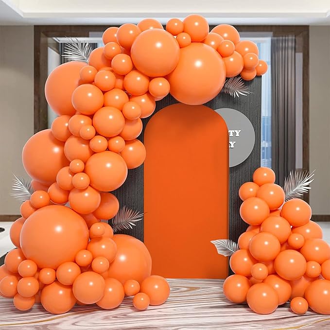 Arch Covers,Arch Backdrop Stand Fitted Cover for Wedding Birthday Party Ceremony Banquet Decoration(7.2FT&6FT,Candy Orange,Cover Only)