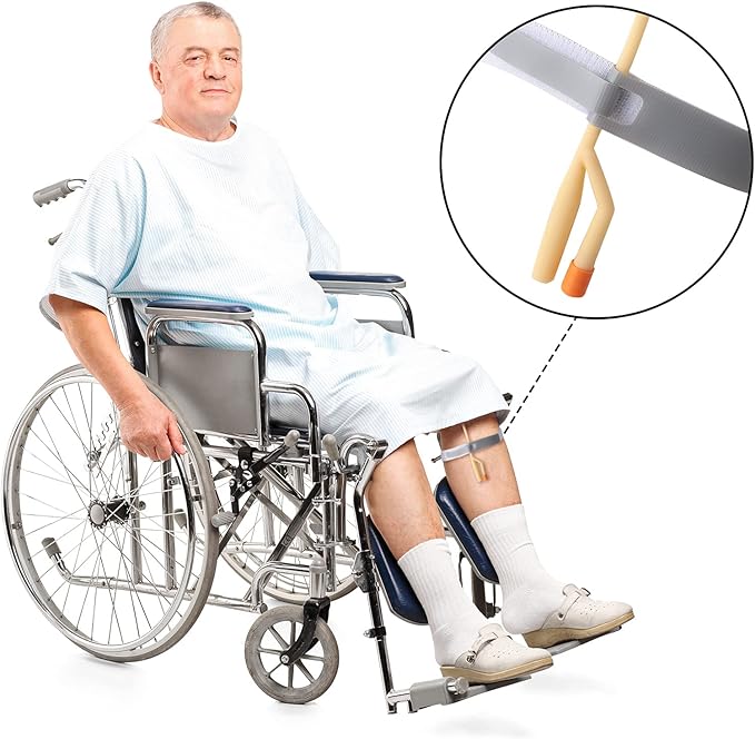 Foley Catheter Holder Urinary Legband Holder Catheter Tube Holder Anti Slip Anti Irritation Silicone Grip (Gray)