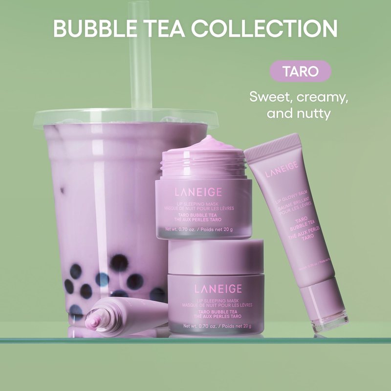 LANEIGE Lip Glowy Balm: Sheer Tinted Lip Treatment Balm Tube with Shea & Murumuru Butters for Hydrating, Moisturizing, Glossy, Non-Sticky Shine, Berry | Korean Skin Care, Taro Bubble Tea