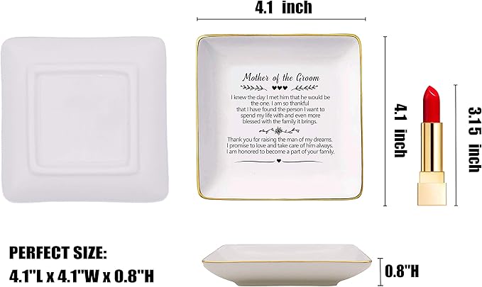 Wedding Mother of the Groom Gift from Bride,I Knew the Day I Met Him That He Would be the One,Thank You Gifts for New Mom,Bridal Shower Presents,Ceramic Jewelry Tray Box,Trinket Holder,Ring Dish