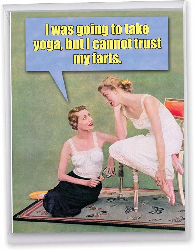 NobleWorks Oversize Hilarious Birthday Greeting Card 8.5 x 11 Inch with Envelope (1 Pack) Large Jumbo Bday Trust My Farts J1408