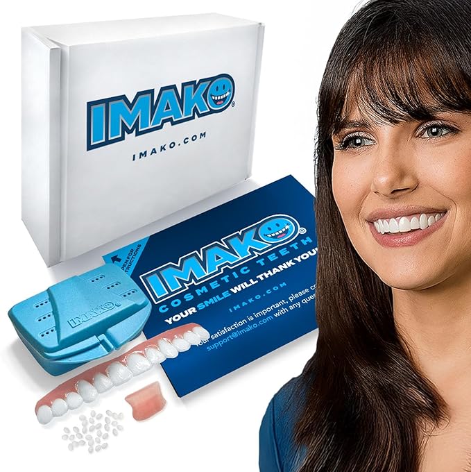 Imako Premium Cosmetic Uppers - 1 Pack - Small, Bleached White - DIY Smile Makeover - Made in USA