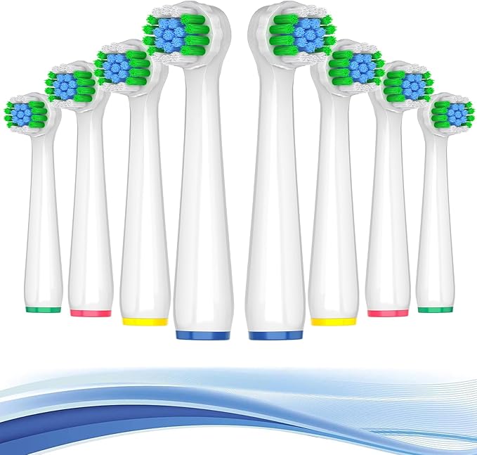 Replacement Heads Compatible with Oral B for Deep Cleaning and Gum Protection, 8 Pcs Precision Refill Brush Heads Compatible with Oral B Pro 1000, Genius X, Smart 1500 Series Electric Toothbrush