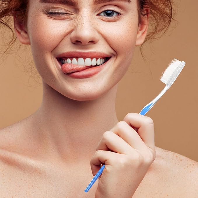 50Pcs Disposable Soft Bristle Toothbrushes Travel Oral Care Set Portable Plastic Tooth Brushes for Camping and Hotel Use