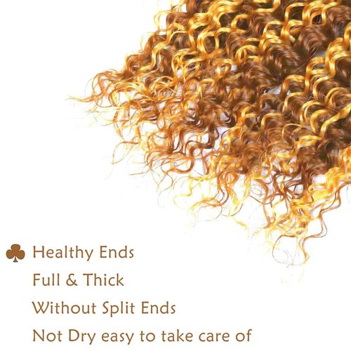 Fabimiya Human Hair Bundles 18 20 22 Inch Light Brown P27/30 Deep Wave Bundles Human Hair 100% Unprocessed Soft Sewn In Hair with Double Weft for Black Women
