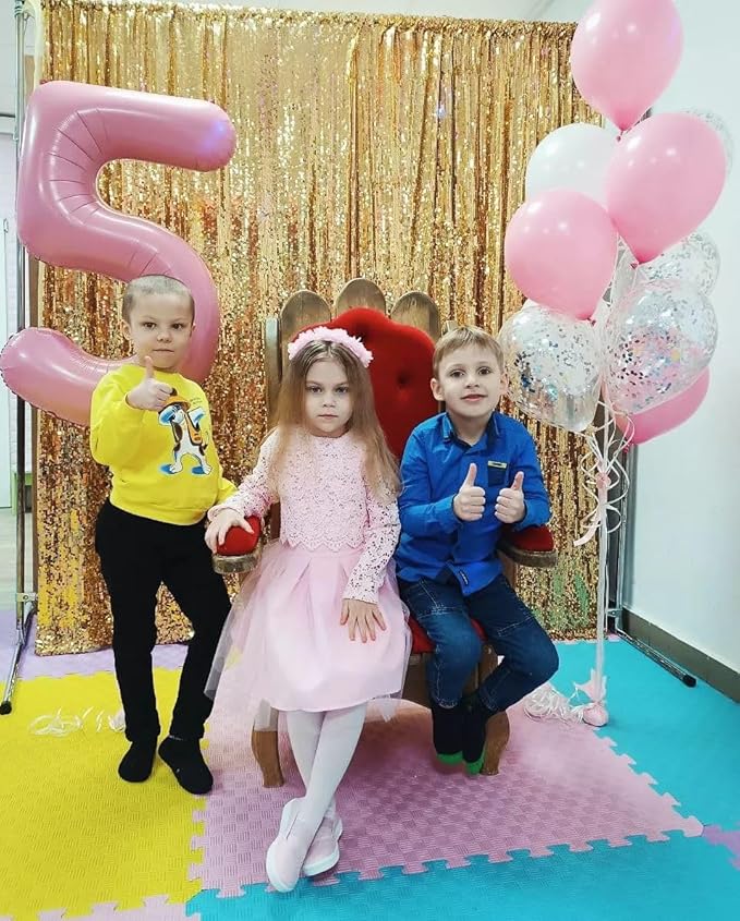 10 Balloon Number, Pearlescent Pink Number 10th Birthday Balloons 40 Inch, 10 Years Old Pearlescent Pink Birthday Decorations for Boys Girls, 10th Anniversary Decorations
