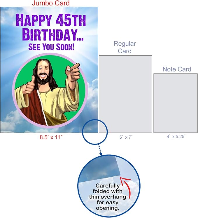 NobleWorks - 45th Funny Birthday Greeting Card (8.5 x 11 Inch) - 45 Years Old, Big Milestone Birthday Humor Card from Group - See You Soon 45 J9403MBG
