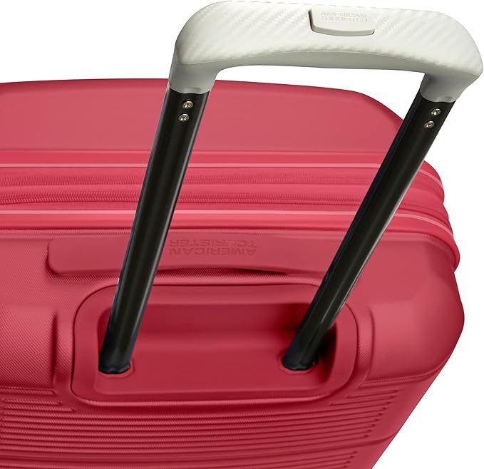 American Tourister Stratum 2.0 Expandable Hardside Luggage with Spinner Wheels, Radient Raspberry, Carry-on