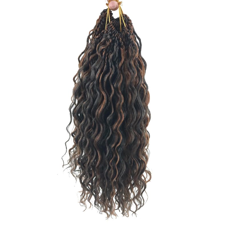 pojui 18 Inch Ocean Wave Crochet Hair 8 Packs - Synthetic Pre-Looped Deep Wavy Curly Braiding Hair for Black Women, Boho Style Hair Extensions (18inch,P1B/30-8 Packs)
