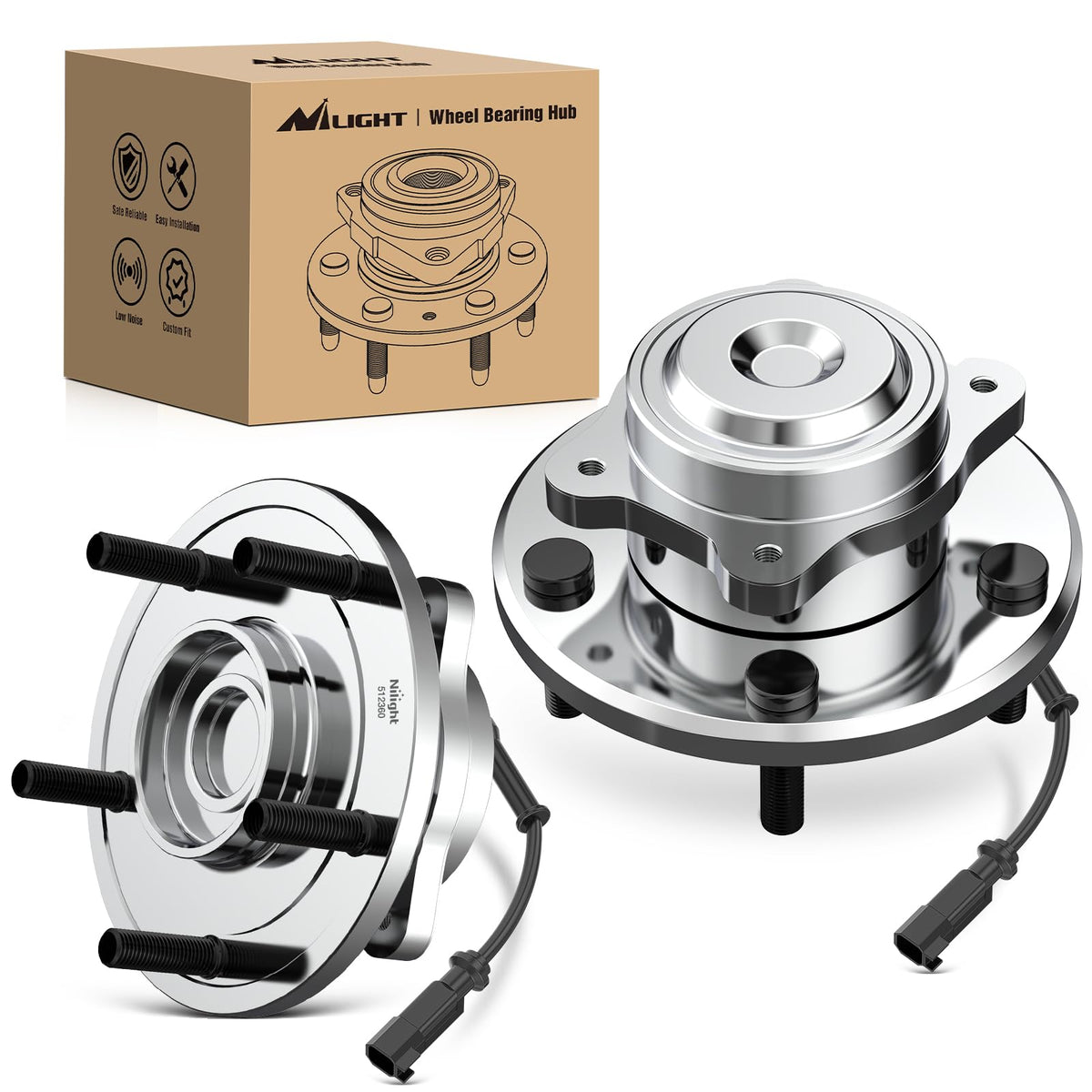 Nilight Rear Wheel Hub And Bearing Assembly For Dodge Grand Caravan 2008 2009 2010 2011 2012, Chrysler Town & Country 2008-2012,