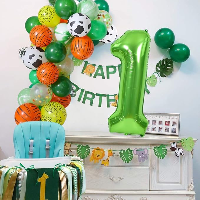 TONIFUL 40 Inch Large Green Numbers Balloons 0-9, Number 6 Digital 6 Helium Foil Mylar Big Number Balloons for 2026 Graduation New Year Eve Birthday Party Anniversary Supplies Decoration