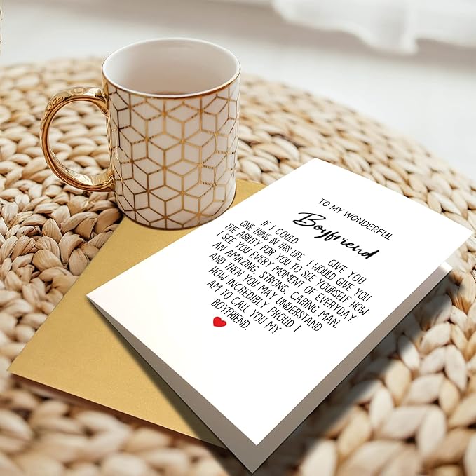 Chenive Heartfelt Boyfriend Greeting Card, Birthday Card for Boyfriend, Anniversary Card for Him, How Incredibly Proud I Am To Call You My Boyfriend