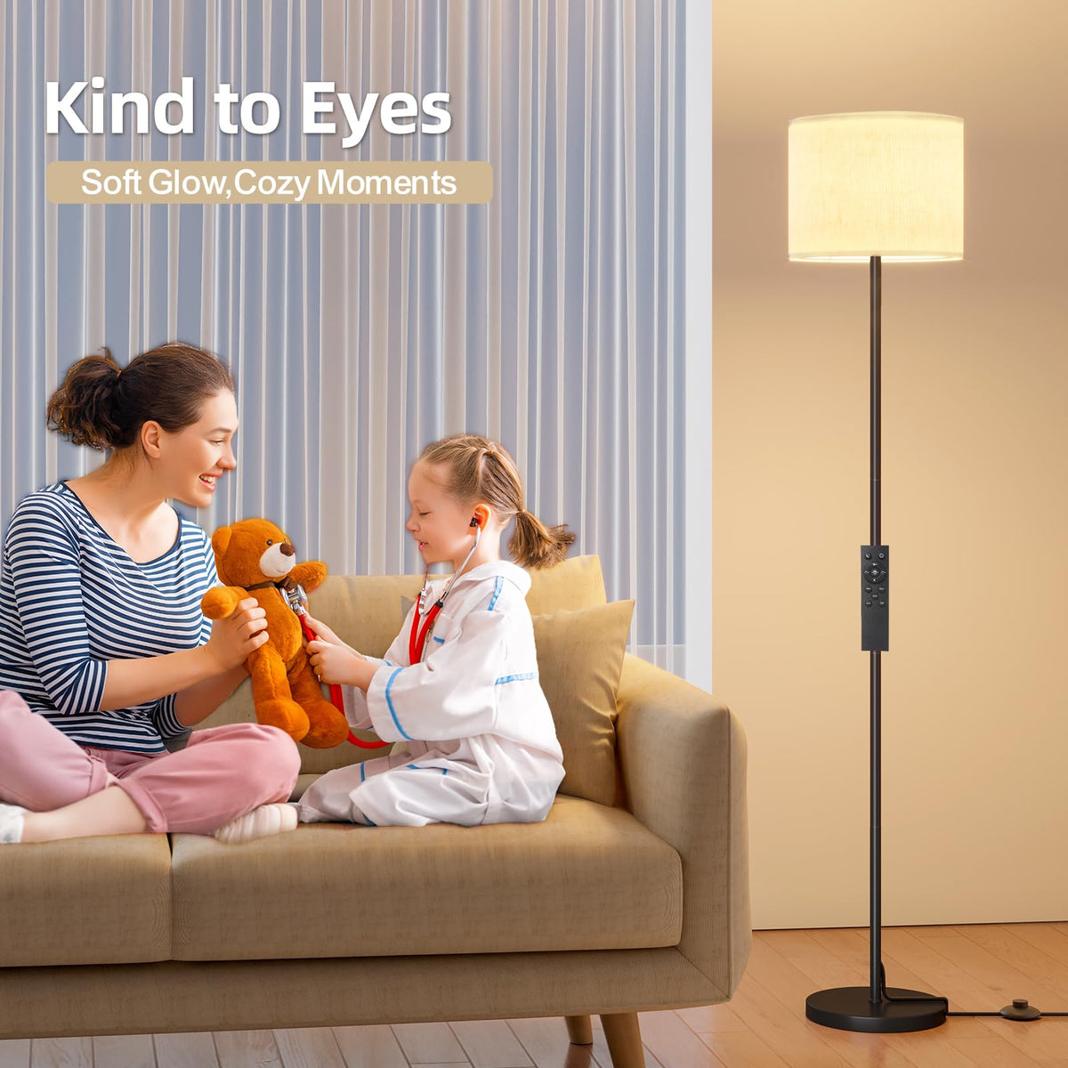 Keepsmile Dimmable Floor Lamps for LivingRoom with 12W LED Bulb,Foot Switch