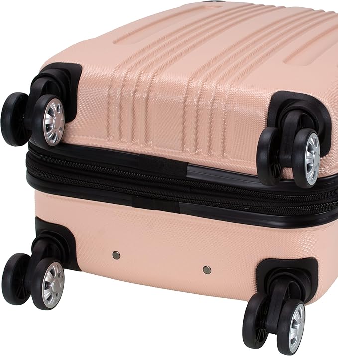 Rockland London Hardside Spinner Wheel Luggage, Champagne, Carry-On 20-Inch, 22"X13. 5"x10" (with wheels)