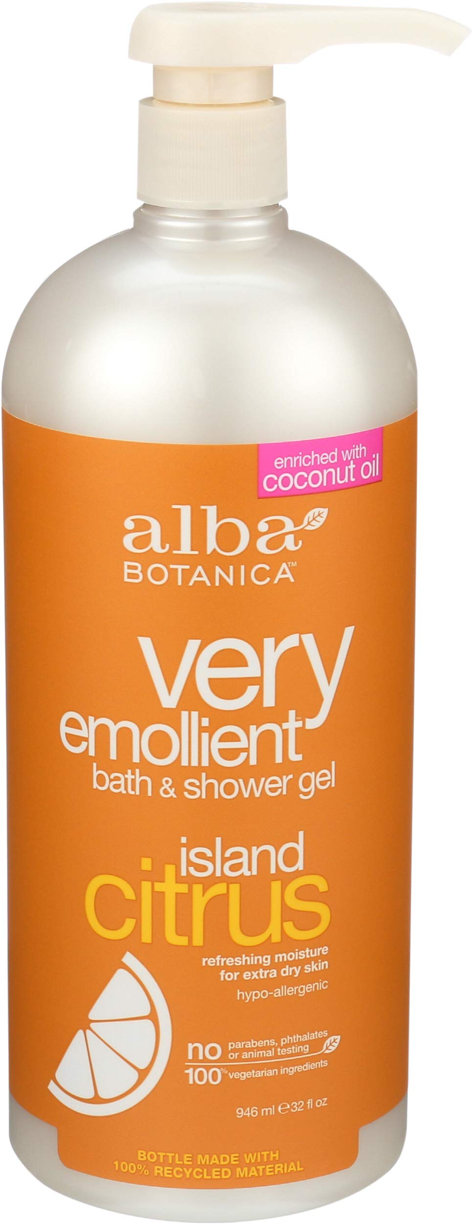 Alba Botanica Very Emollient Bath & Shower Gel - Island Citrus 32 fl oz (947 ml) Gel