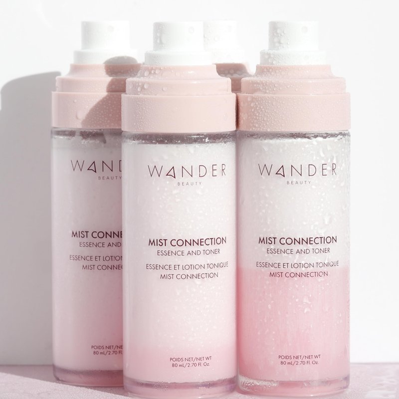 Wander Beauty Mist Connection Essence and Toner - 8-in-1 pH Balancing & Hydrating Facial Mist - Glowy Skin Care with Niacinamide, Hyaluronic Acid, Evening Primrose & Avocado - Alcohol-Free - 2.7 fl oz