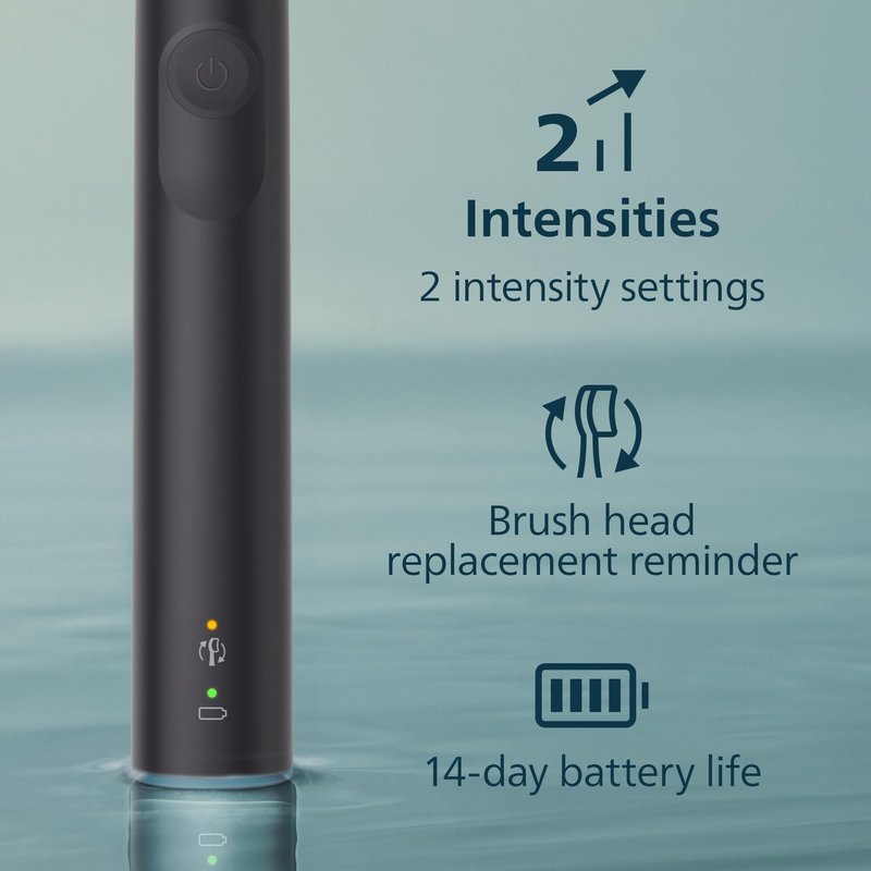 Philips Sonicare 4100 Series Electric Toothbrush - Sonic Toothbrush with Advanced Sonic Technology, Pressure Sensor, Two Intensity Settings, Smartimer & Quadpacer, Black, Model HX3681/24