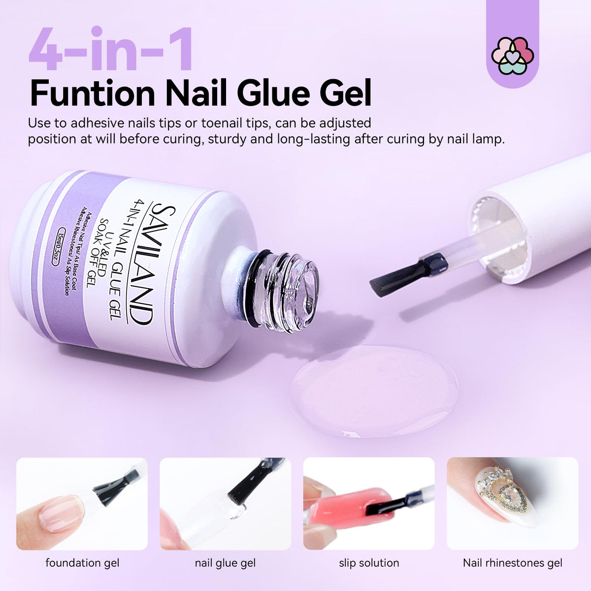 SAVILAND Gel Nail X Kit Short Square - Nail Drill Kit 500 PCS Natural False Nail Tips For Press On U V Nail Glue with Lamp Manicure Tools for Nail Extension Nail Art For Women At Home Nail Kit DIY