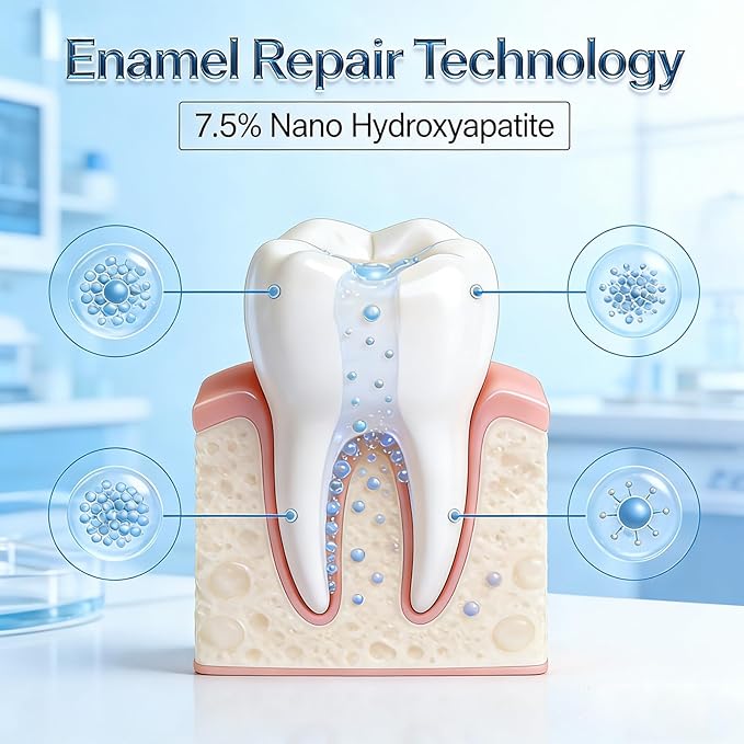 Hydroxyapatite Toothpaste, 7.5% Nano Hydroxyapatite Toothpast, Deep Cleaning for Advanced Enamel Protection, Fluoride-Free Gentle and Effective Formula with Fresh Mint (2 Sets)