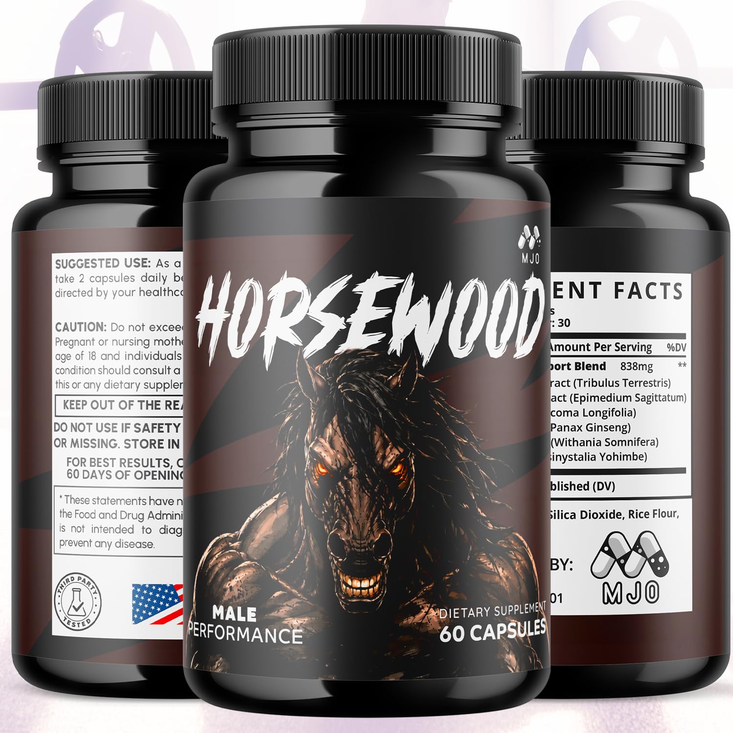 (5 Pack) Horsewood Capsules, Official Horsewood Pills for Men with All Natural Ingredients, Max Strength Supplement with Premium Vitamins Supporting Optimal Wellness and Advanced Health (300 Capsules)