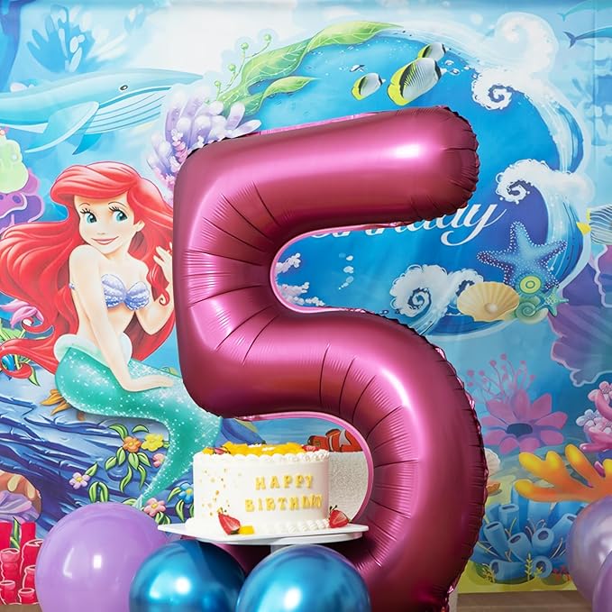 Number 9 Balloons 40 Inch Wine Red Burgundy Foil Helium Large Balloons for Birthday Party Anniversary Decorations（Digital 9）