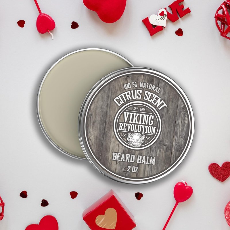 Viking Revolution BEST DEAL Beard Balm with Argan Oil & Mango Butter - Styles, Strengthens & Softens Beards & Mustaches - Citrus Scent Leave in Conditioner Wax for Men
