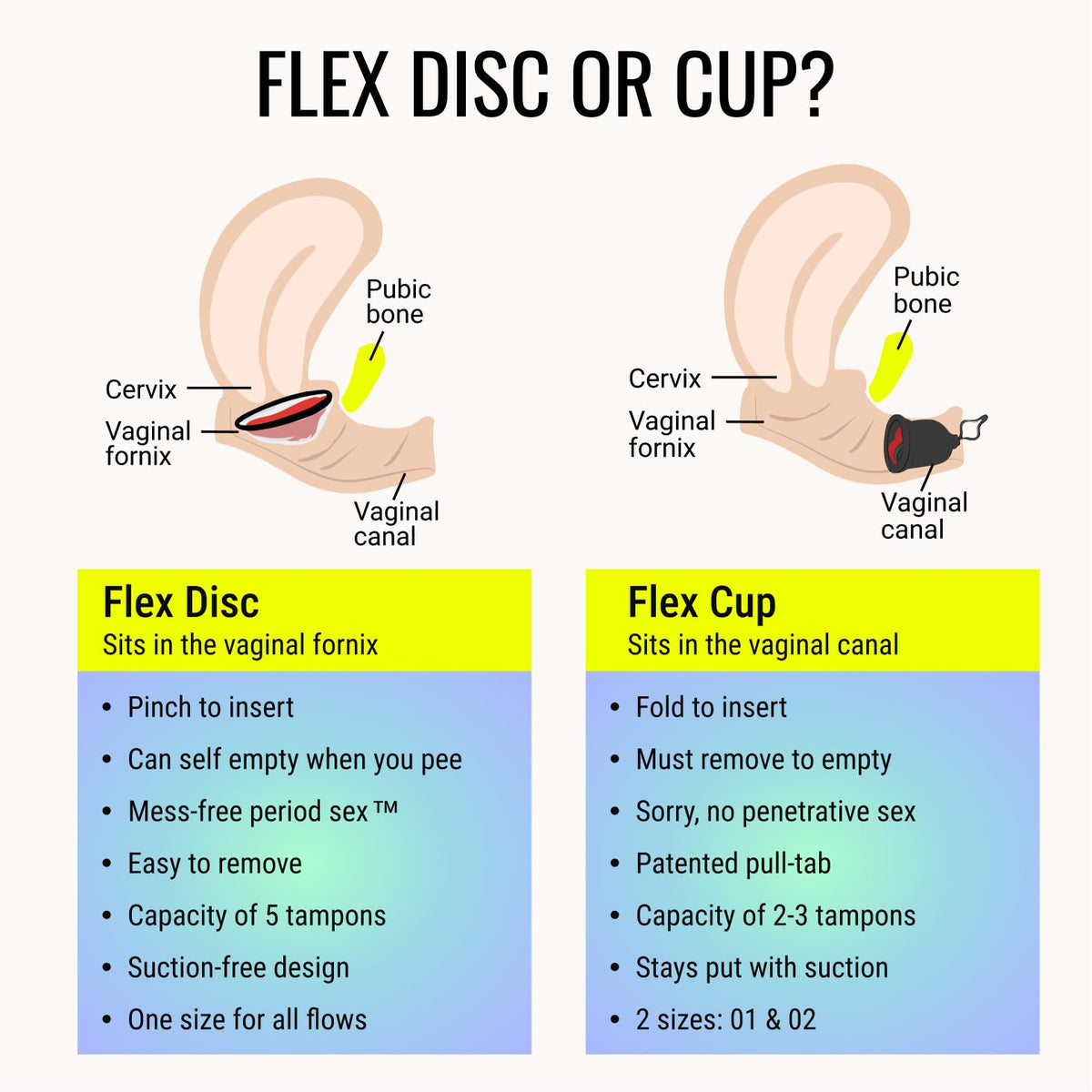 Flex Menstrual Discs | Disposable Period Discs | Reduce Cramps & Dryness | Beginner-Friendly Tampon Alternative | Capacity of 5 Super Tampons (24 Count)