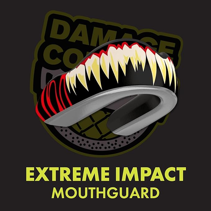 DAMAGE CONTROL Extreme Impact Mouth Guard – Sports Mouthguard for Boxing, MMA, BJJ, Hockey, Rugby, Lacrosse, & More – Mouthpiece for Teeth & Jaw Protection, for Youth & Adults (Adult, SymBite)