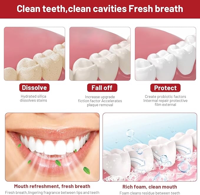 Sp10 Probiotic Bright White Toothpaste, Ultra Whitening, Fresh Breath, Deep Cleaning Care (2Pcs)