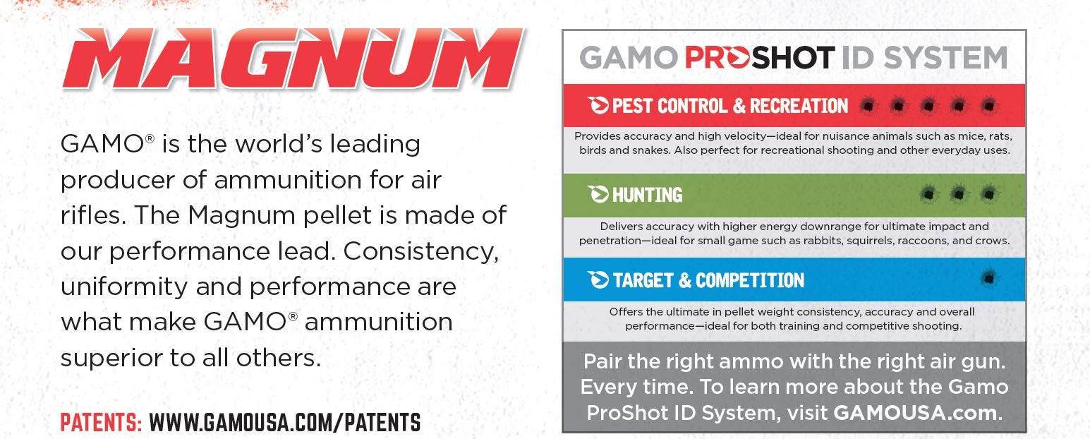 Gamo, Magnum Spire Point Double Ring Pellets .177 Cal, Gamo Magnum Pellets Offer Uncompromising Quality and Maximum Expansion, .177 Caliber, 6320224BT54