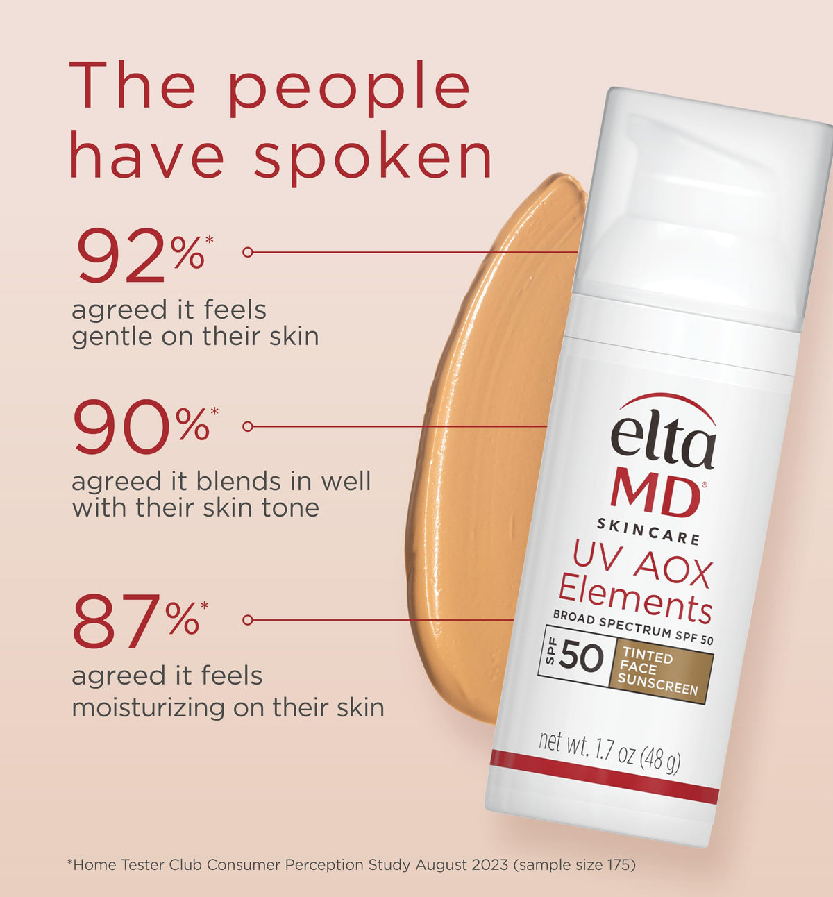 EltaMD UV AOX Elements Tinted Face Sunscreen, SPF 50, 100% Tinted Mineral Sunscreen for Sensitive Skin and Dry Skin with Antioxidants, 1.7 oz Pump (2 pack)